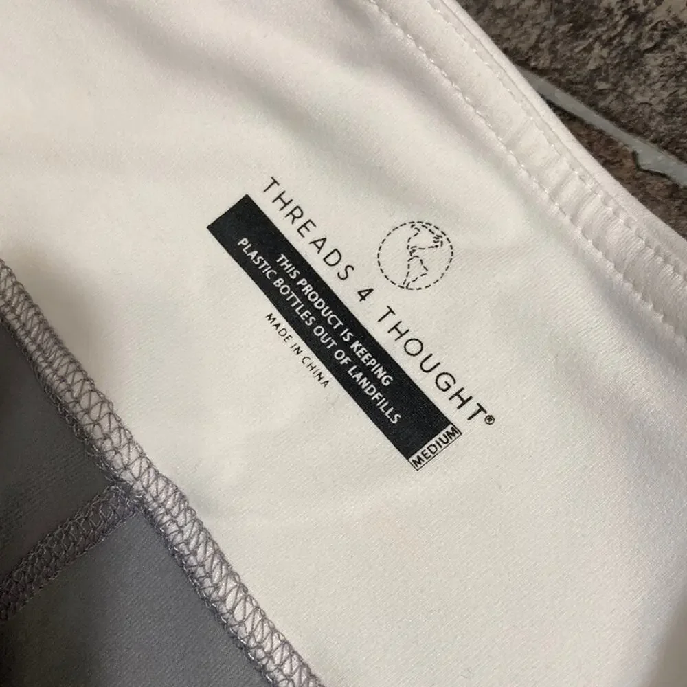 NWT Threads 4 Thought Gray White Pink Sz M Leggings - Picture 8 of 12